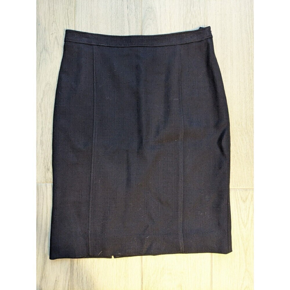 Armani Collezioni Skirt Womens Sz 6 Pencil Black Solid Knee Length Office N45